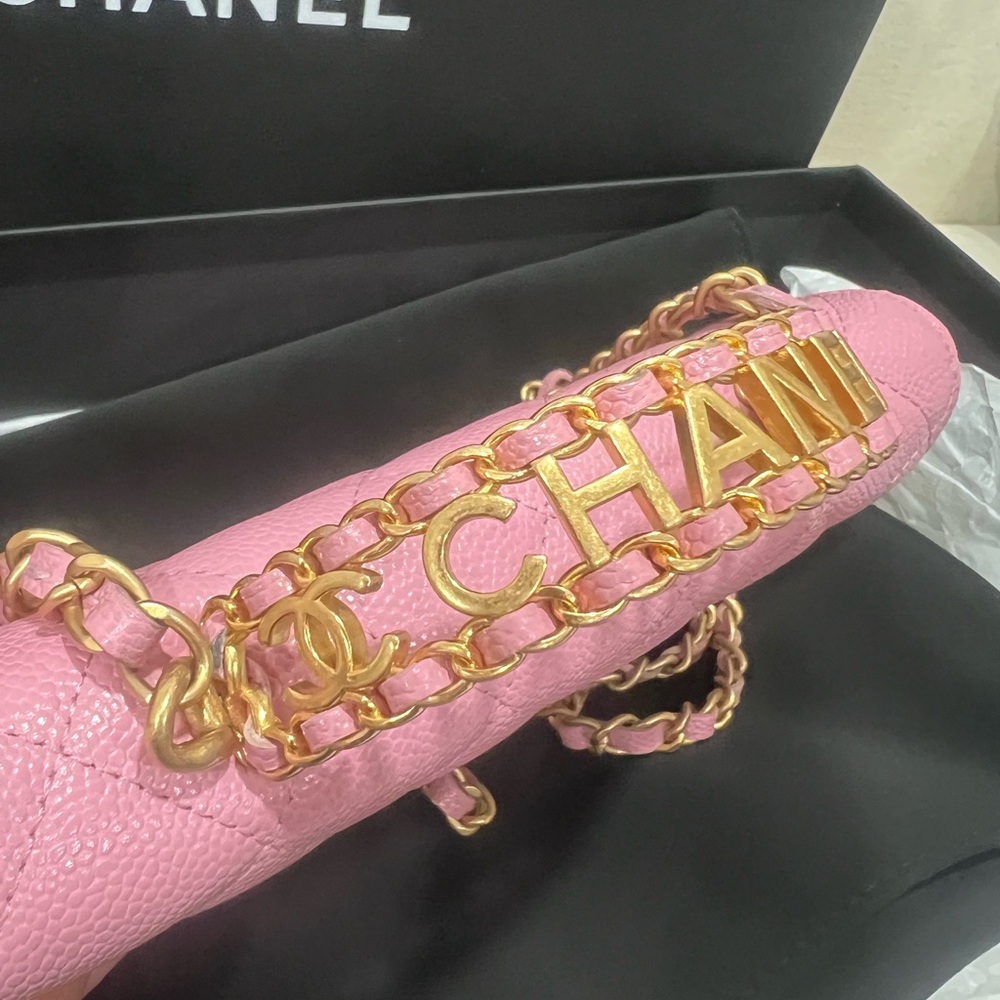 Chanel Caviar Pink Top handle Chanel letter logo crossbody bag - Picture 2 of 9
